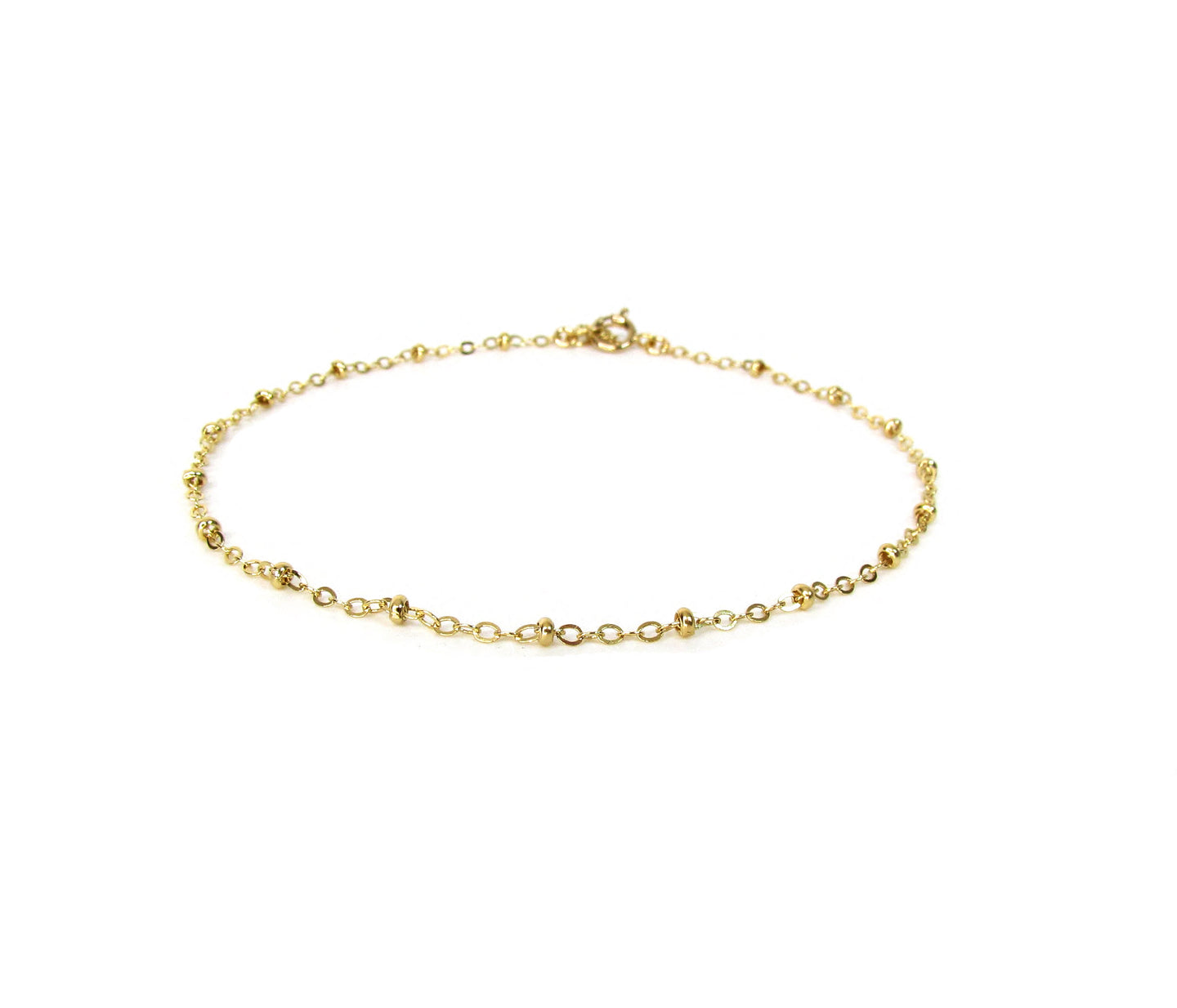 Bead Station Anklet | Gold and Sterling Silver Anklet